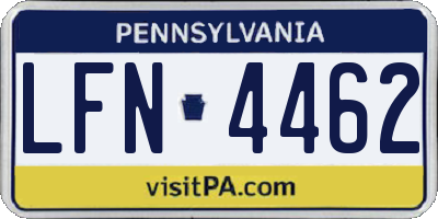 PA license plate LFN4462