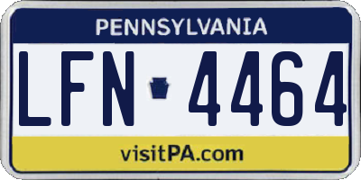 PA license plate LFN4464