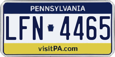 PA license plate LFN4465