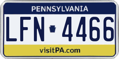 PA license plate LFN4466