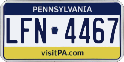 PA license plate LFN4467