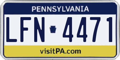 PA license plate LFN4471