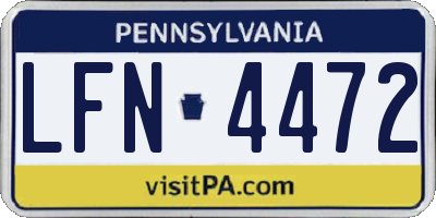 PA license plate LFN4472
