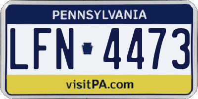 PA license plate LFN4473