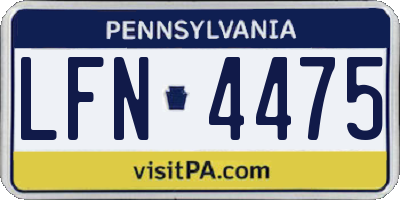 PA license plate LFN4475