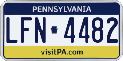 PA license plate LFN4482