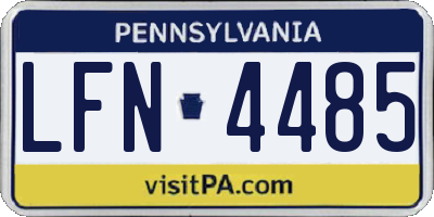 PA license plate LFN4485