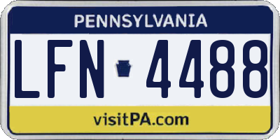 PA license plate LFN4488