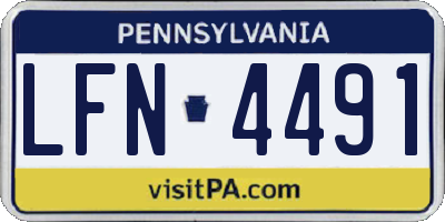 PA license plate LFN4491