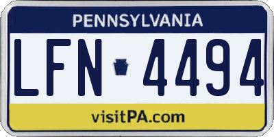 PA license plate LFN4494