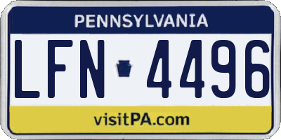 PA license plate LFN4496