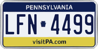 PA license plate LFN4499