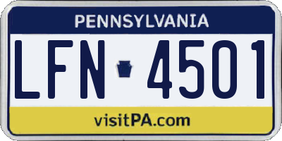 PA license plate LFN4501
