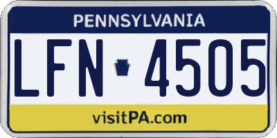 PA license plate LFN4505