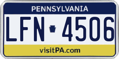 PA license plate LFN4506