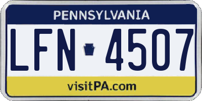 PA license plate LFN4507