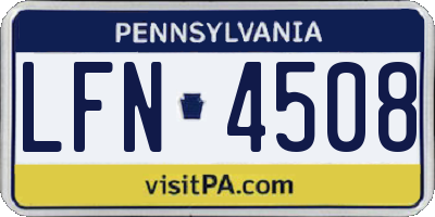 PA license plate LFN4508