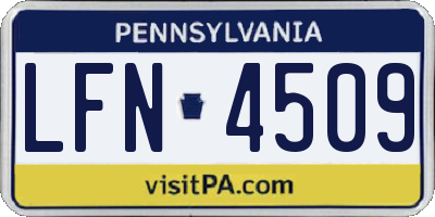 PA license plate LFN4509