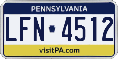 PA license plate LFN4512