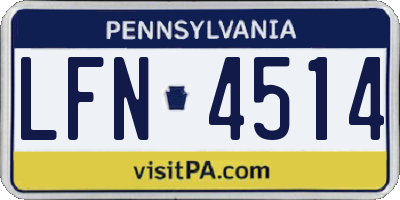 PA license plate LFN4514