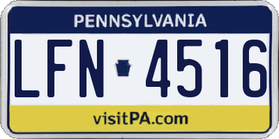 PA license plate LFN4516