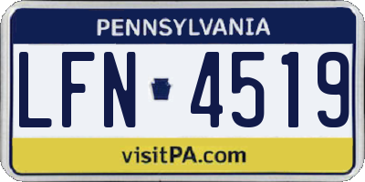 PA license plate LFN4519