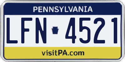 PA license plate LFN4521