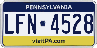 PA license plate LFN4528