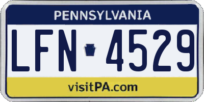 PA license plate LFN4529