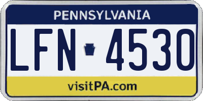 PA license plate LFN4530