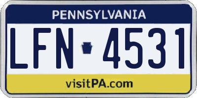 PA license plate LFN4531