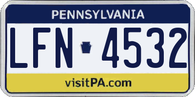 PA license plate LFN4532