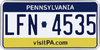 PA license plate LFN4535