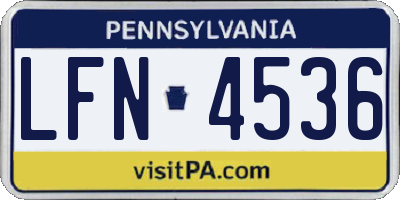 PA license plate LFN4536