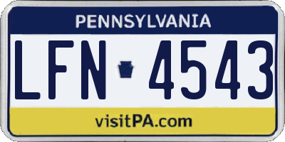 PA license plate LFN4543