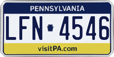 PA license plate LFN4546