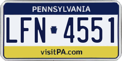 PA license plate LFN4551