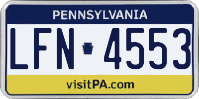PA license plate LFN4553