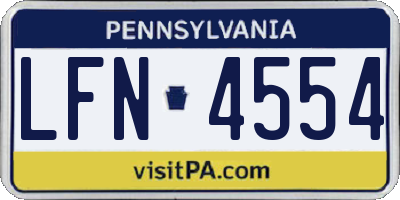 PA license plate LFN4554