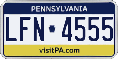 PA license plate LFN4555