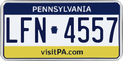 PA license plate LFN4557