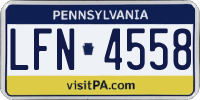 PA license plate LFN4558