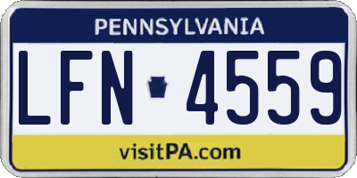 PA license plate LFN4559