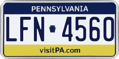 PA license plate LFN4560