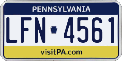 PA license plate LFN4561
