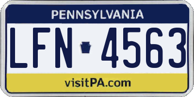 PA license plate LFN4563