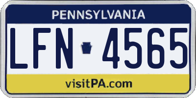 PA license plate LFN4565