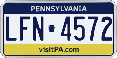 PA license plate LFN4572