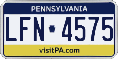 PA license plate LFN4575