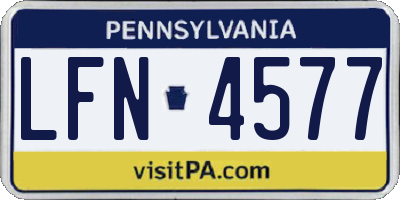PA license plate LFN4577